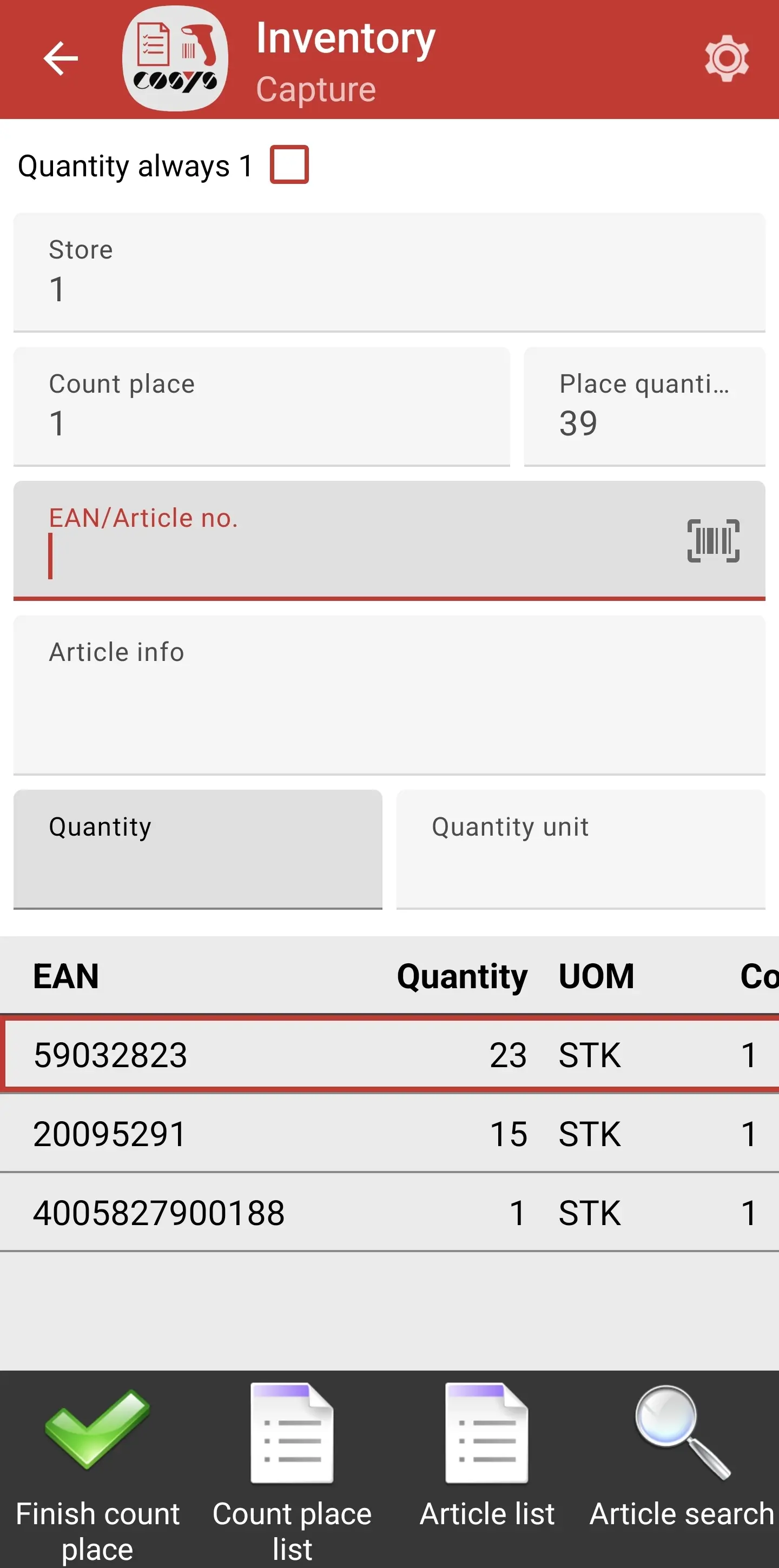 stock taking application stocktake capture